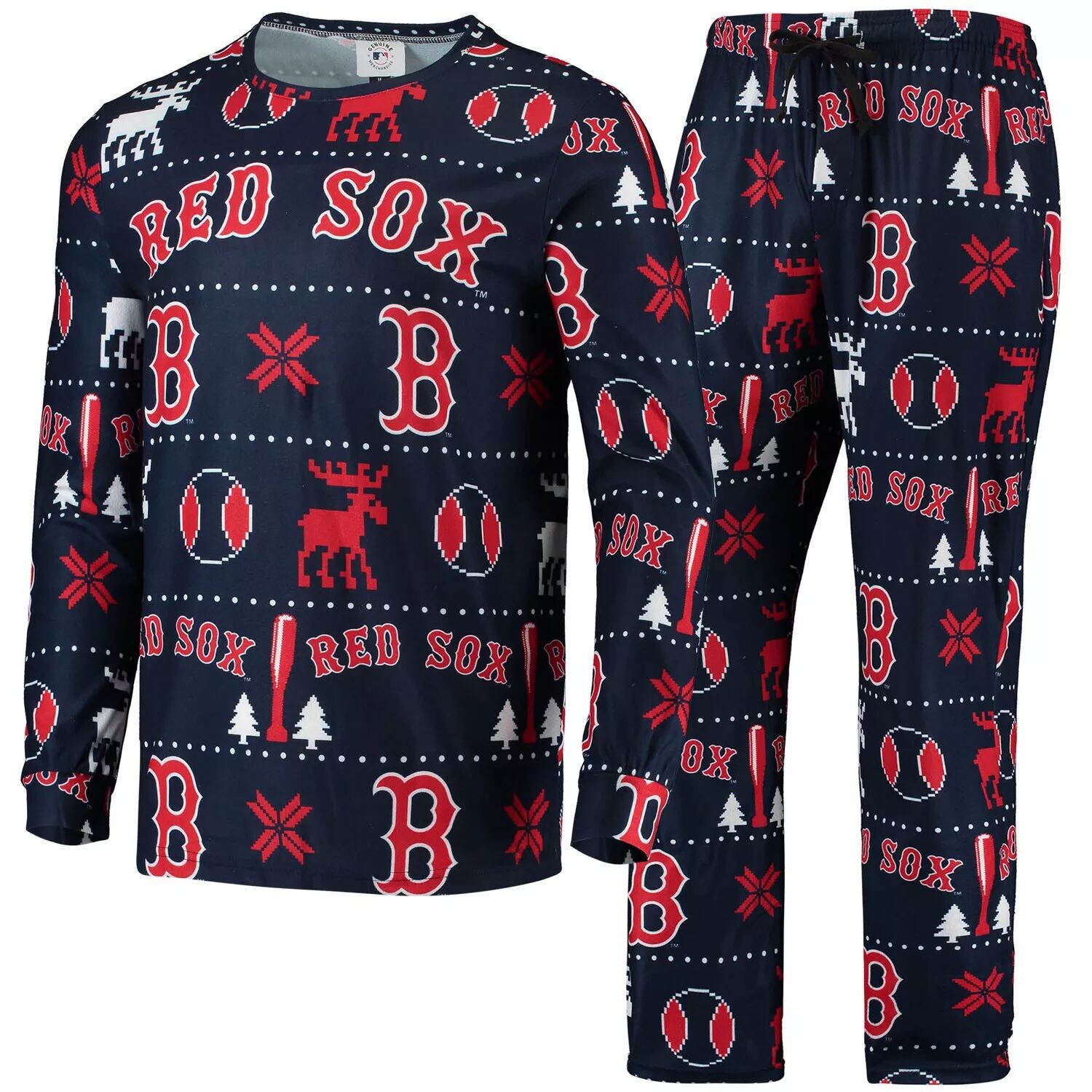 

Мужской пижамный комплект FOCO Navy Boston Red Sox Ugly Pajama Sleep Set