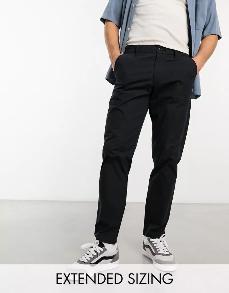 Черные классические узкие брюки чиносы ASOS