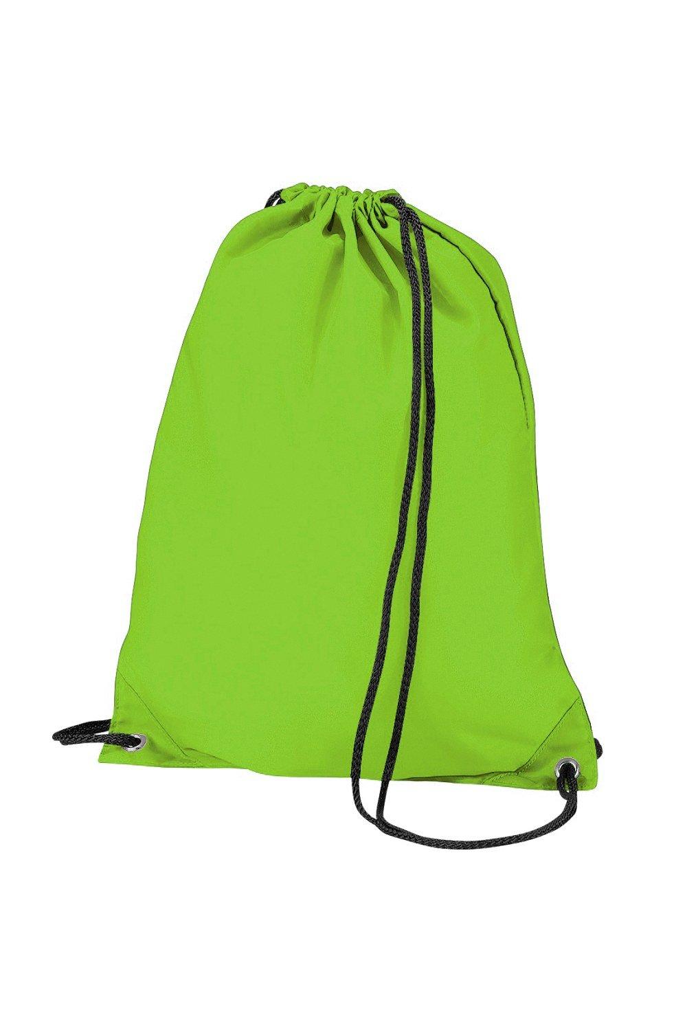Бюджетная водостойкая спортивная сумка Gymsac на шнурке (11 л) Bagbase, зеленый