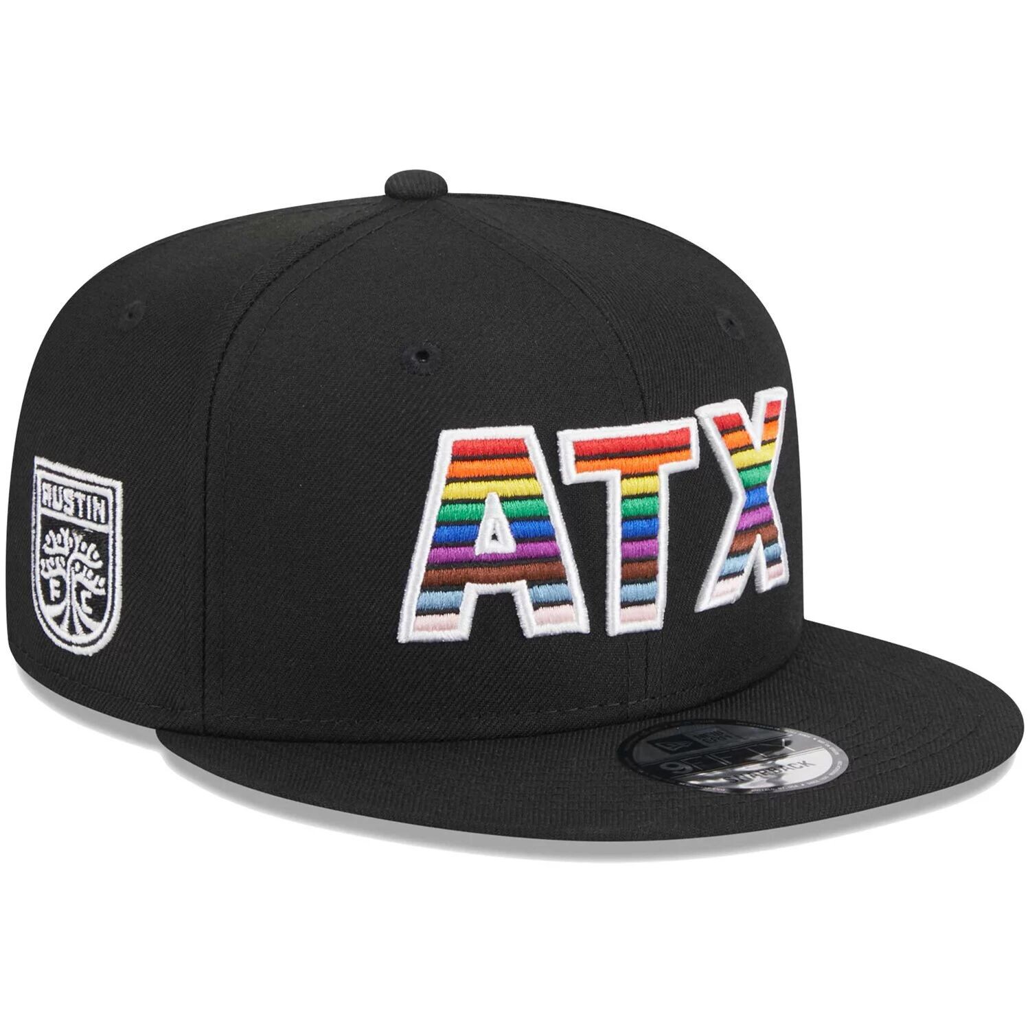 

Мужская черная бейсболка New Era Austin FC Pride 9FIFTY Snapback