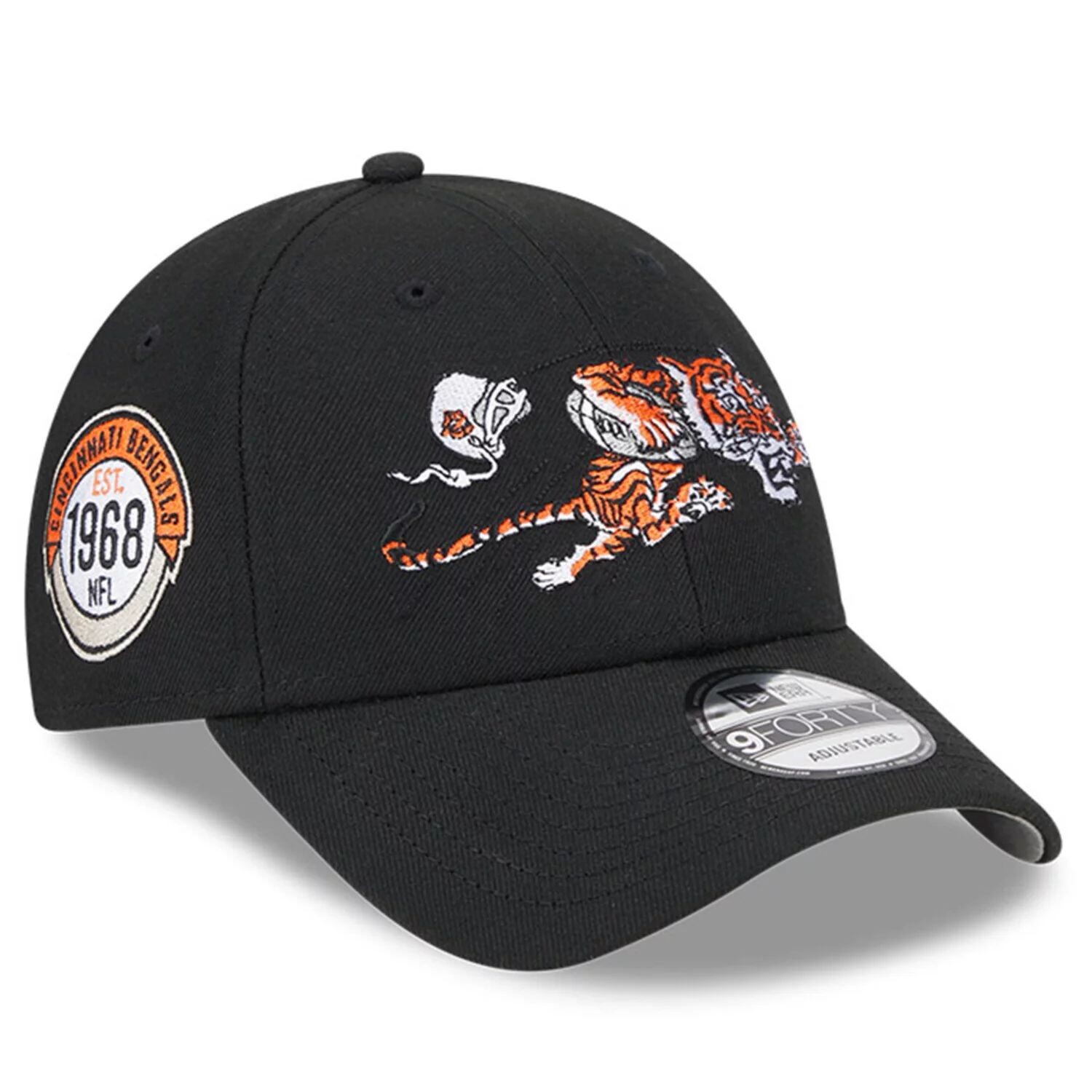 

Мужская регулируемая кепка New Era Black Cincinnati Bengals 2023 Sideline Historic 9FORTY