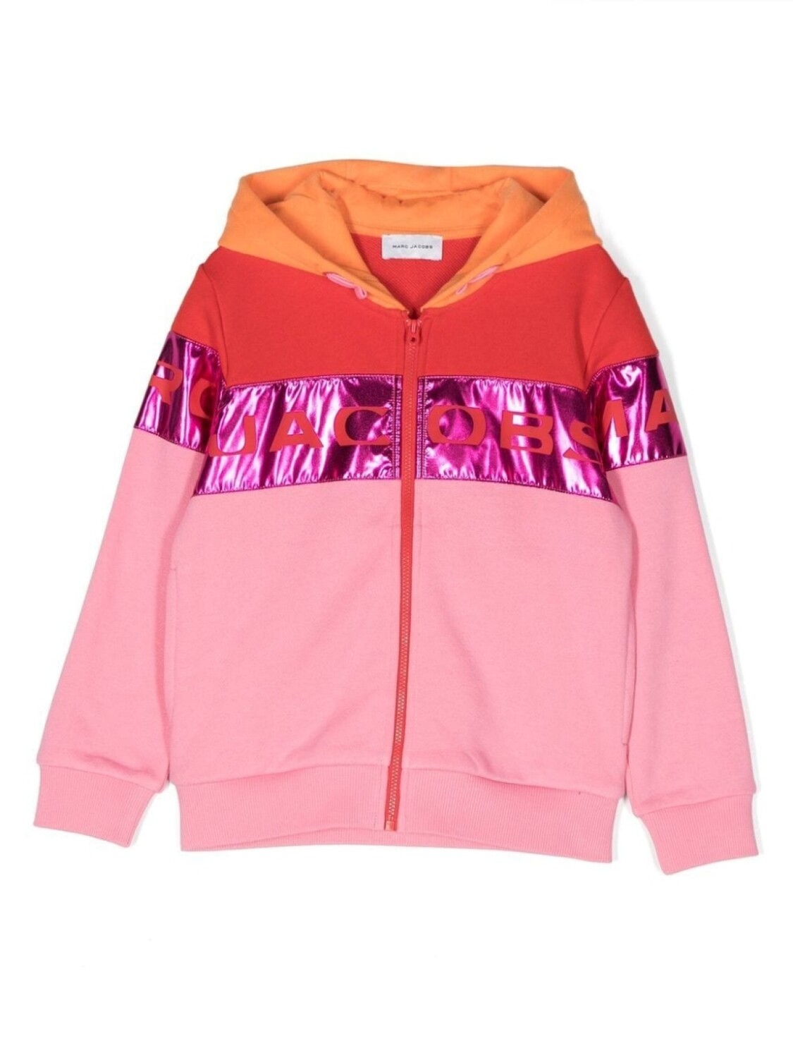 

Marc Jacobs Kids худи в стиле колор-блок на молнии, розовый