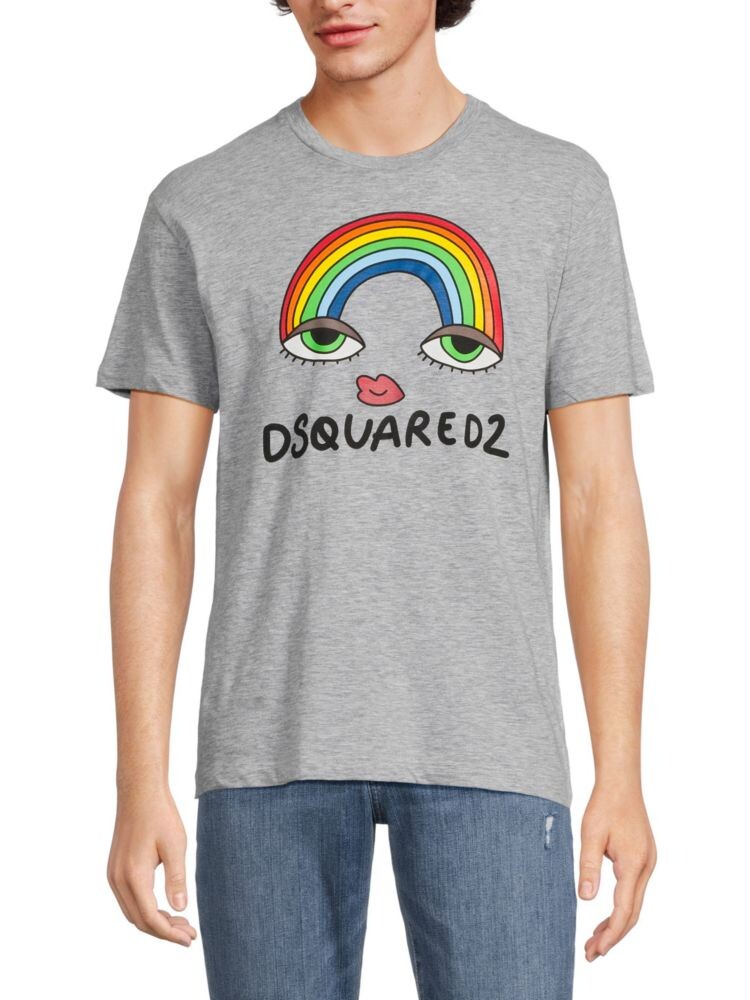 

Футболка с радужным логотипом Dsquared2, цвет Light Grey
