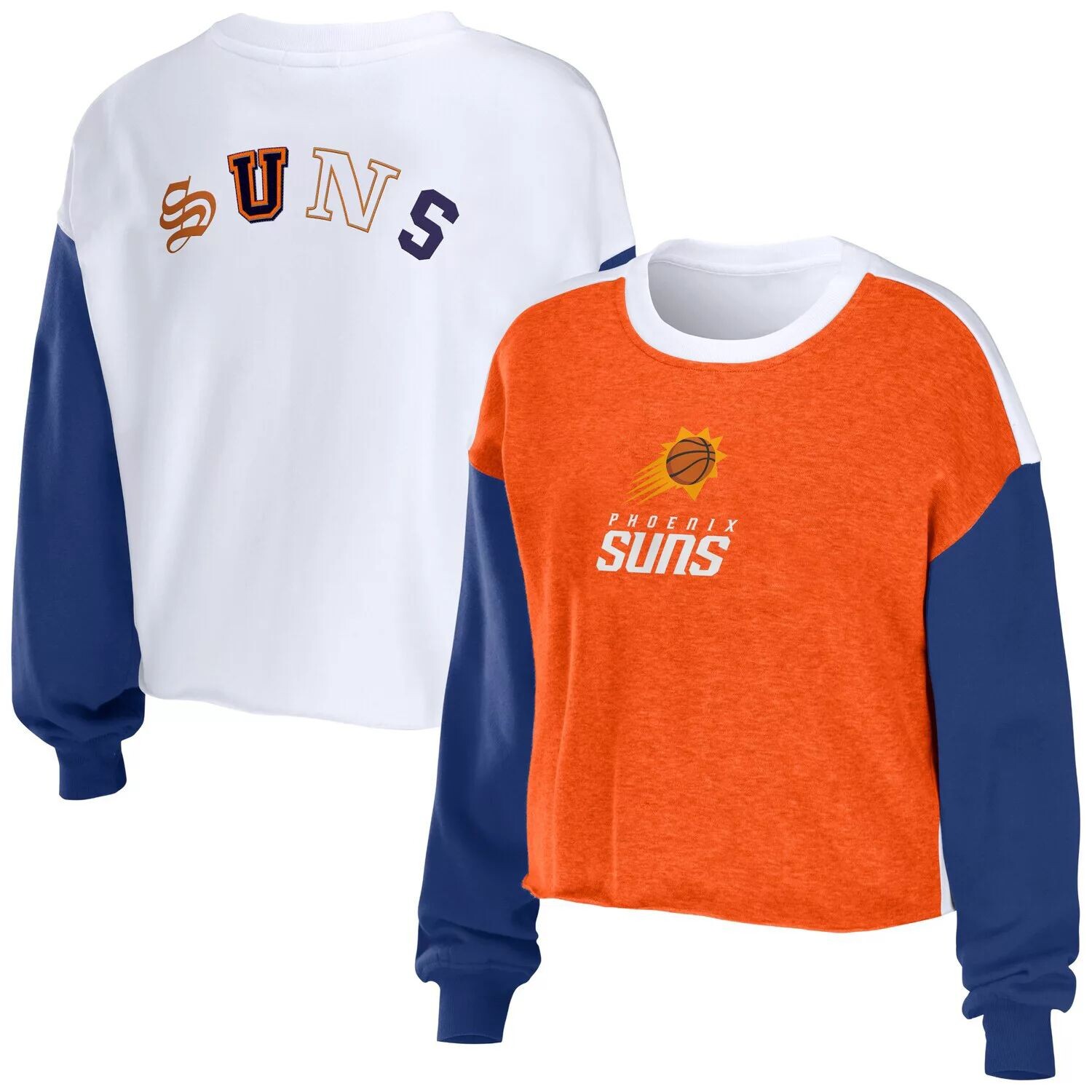 

Женский укороченный пуловер с буквами Erin Andrews Heather Orange Phoenix Suns