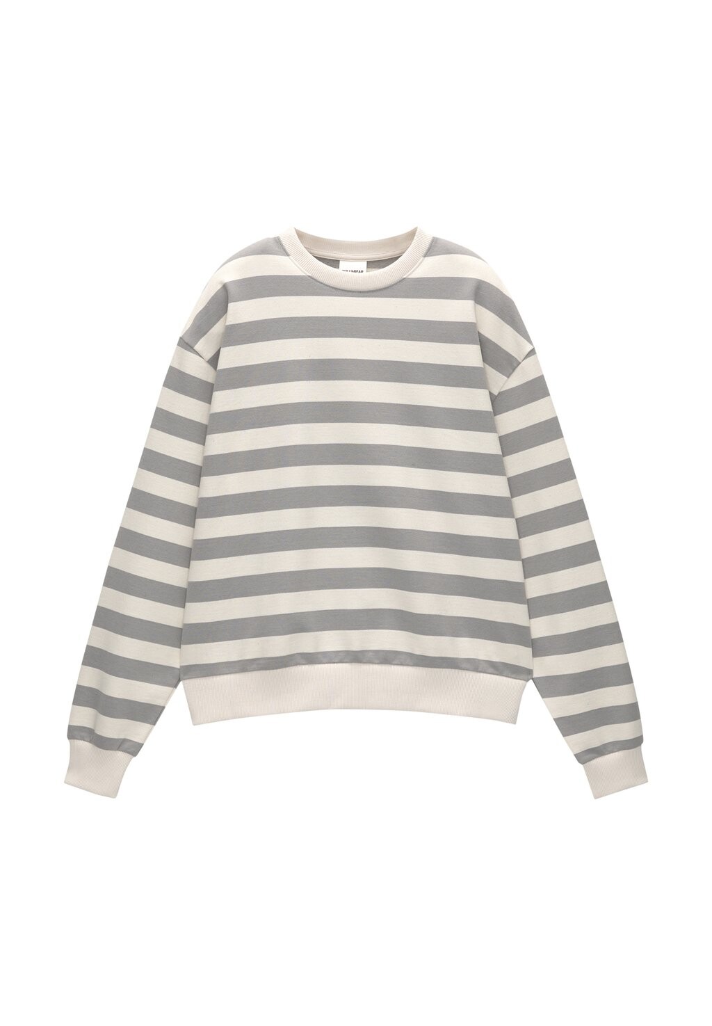 

Толстовка STRIPED OVERSIZE PULL&BEAR, цвет grey