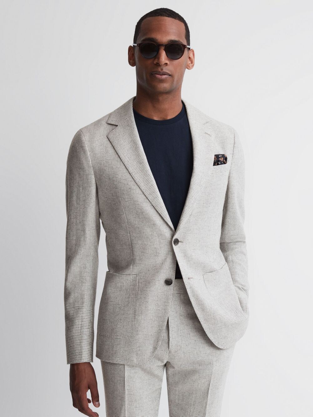 

Блейзер Reiss из смесовой шерсти, серый