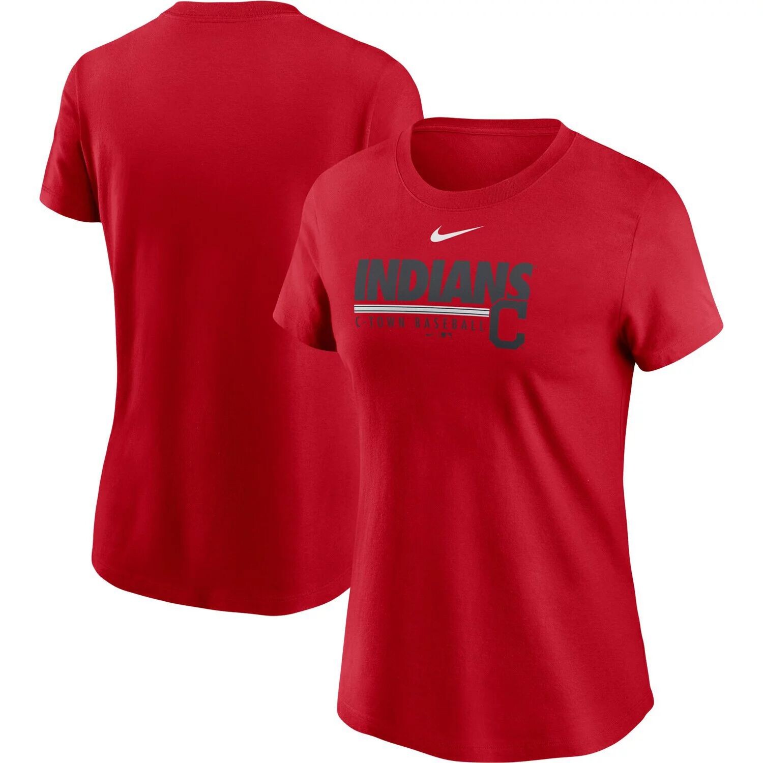 

Женская красная бейсбольная футболка Nike Cleveland Indians Nike, Красный