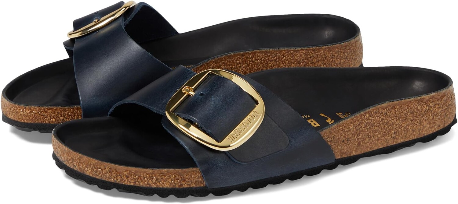 

Сандалии на плоской подошве Madrid Big Buckle - Oiled Leather Birkenstock, синий