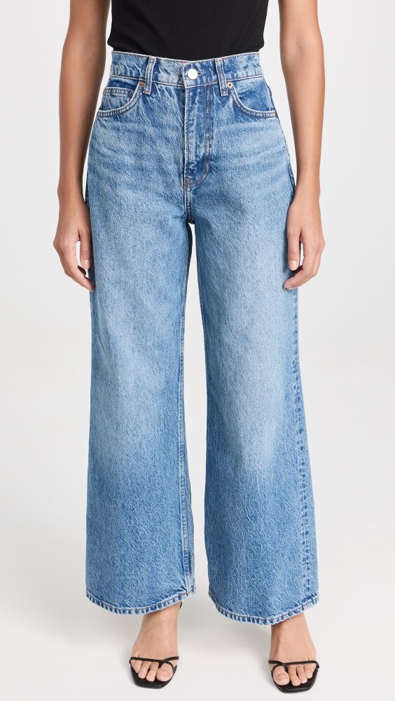 

Джинсы Reformation Cary High Rise Wide Leg Cropped