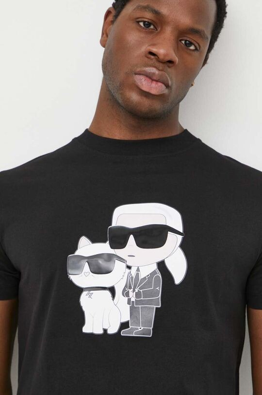

Хлопковая футболка Karl Lagerfeld, черный