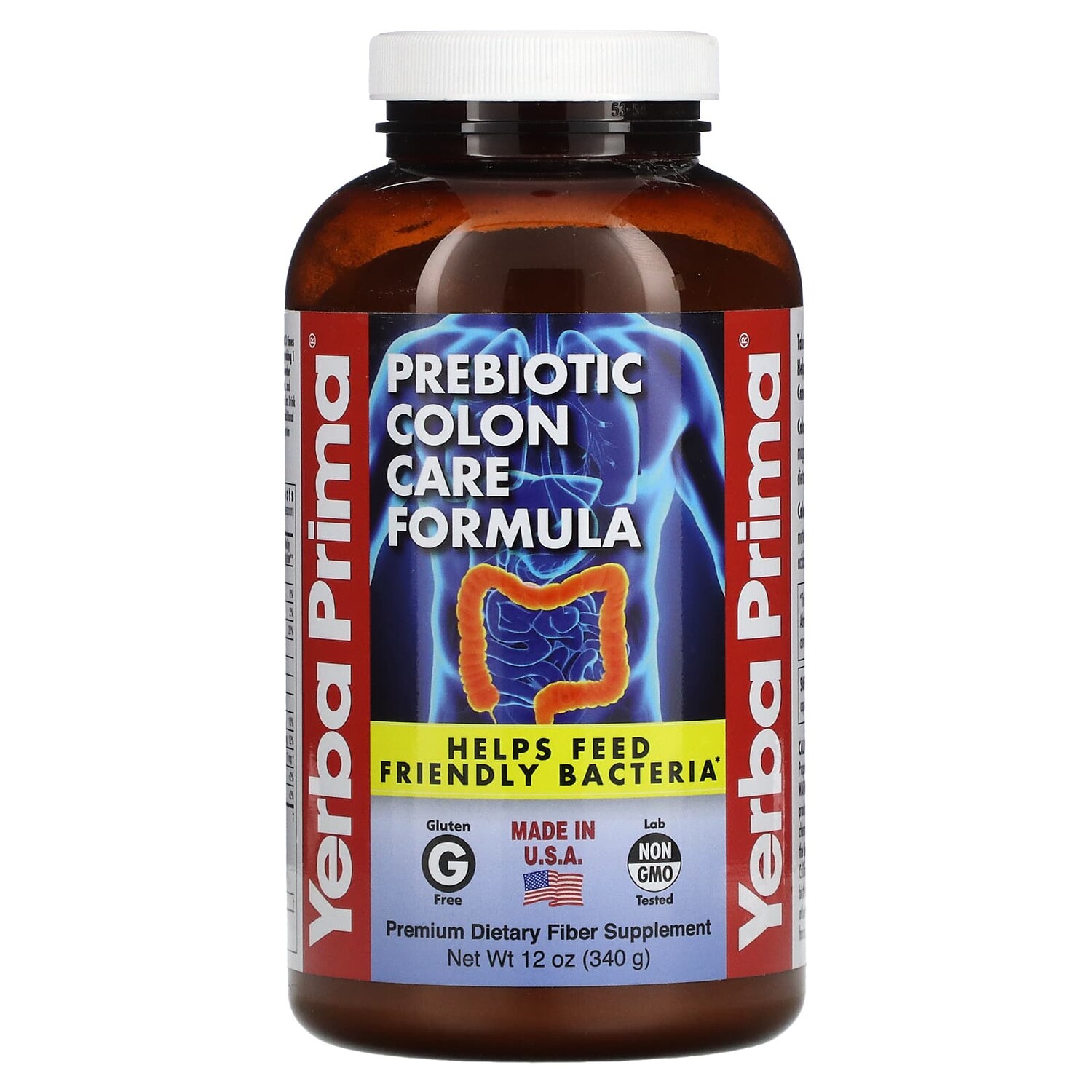 

Формула для ухода за кишечником с пребиотиками, 340 г (12 унций), Yerba Prima