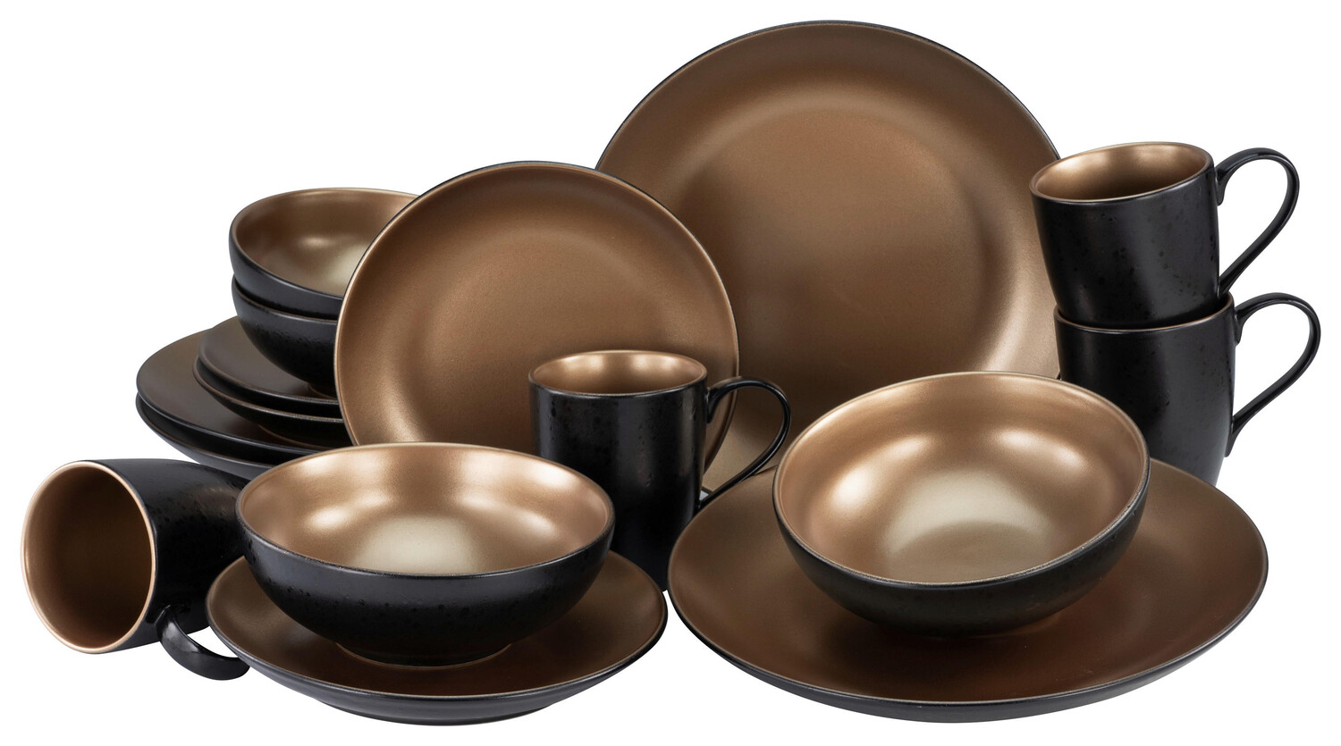 

Столовый набор Creatable, 33x35x34 см, черный/золотой