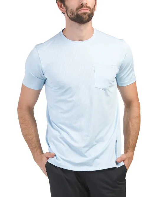 

Футболка Active с круглым вырезом и карманами Kenneth Cole, цвет Blue Bird