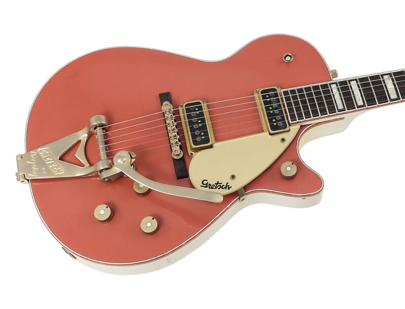 

Электрогитара Gretsch Custom Shop Masterbuilt 1955 Duo Jet Relic Brazilian Fingerboard with Tahitian Coral Top