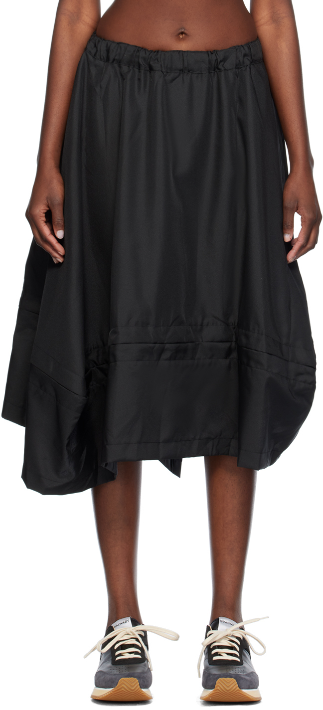 Черная юбка-миди со складками Comme Des Garcons