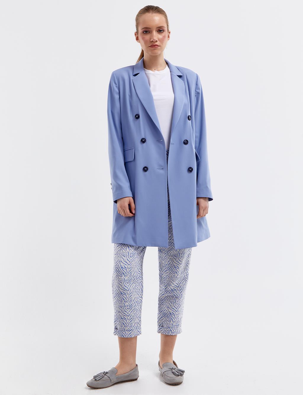 Базовый пиджак-пиджак Небесно-голубой Kayra цена и фото
