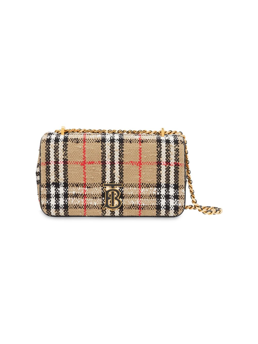 

Маленькая сумка через плечо Lola в клетку из букле Burberry