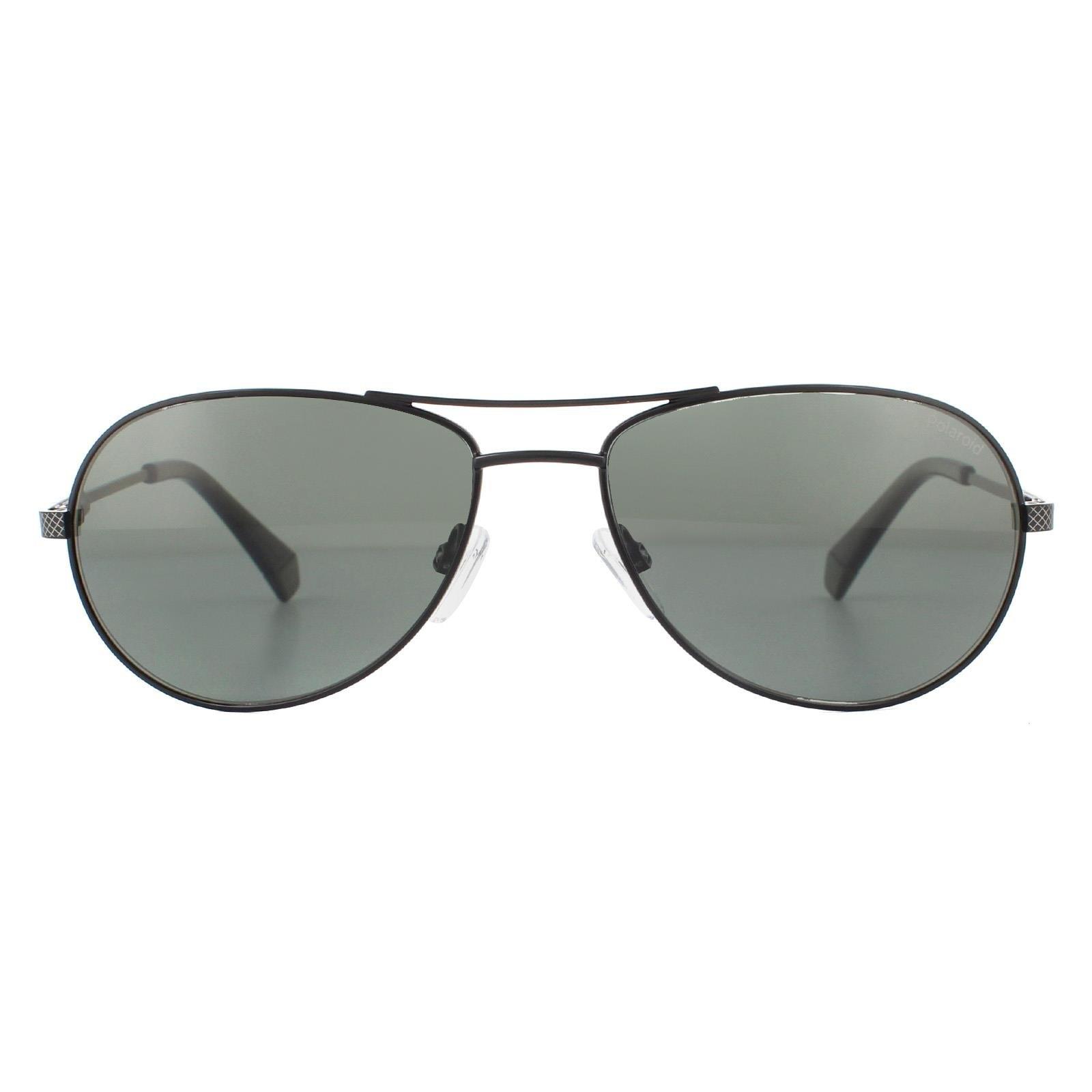 цена Матовые черные зеленые поляризованные солнцезащитные очки-авиаторы Polaroid, черный