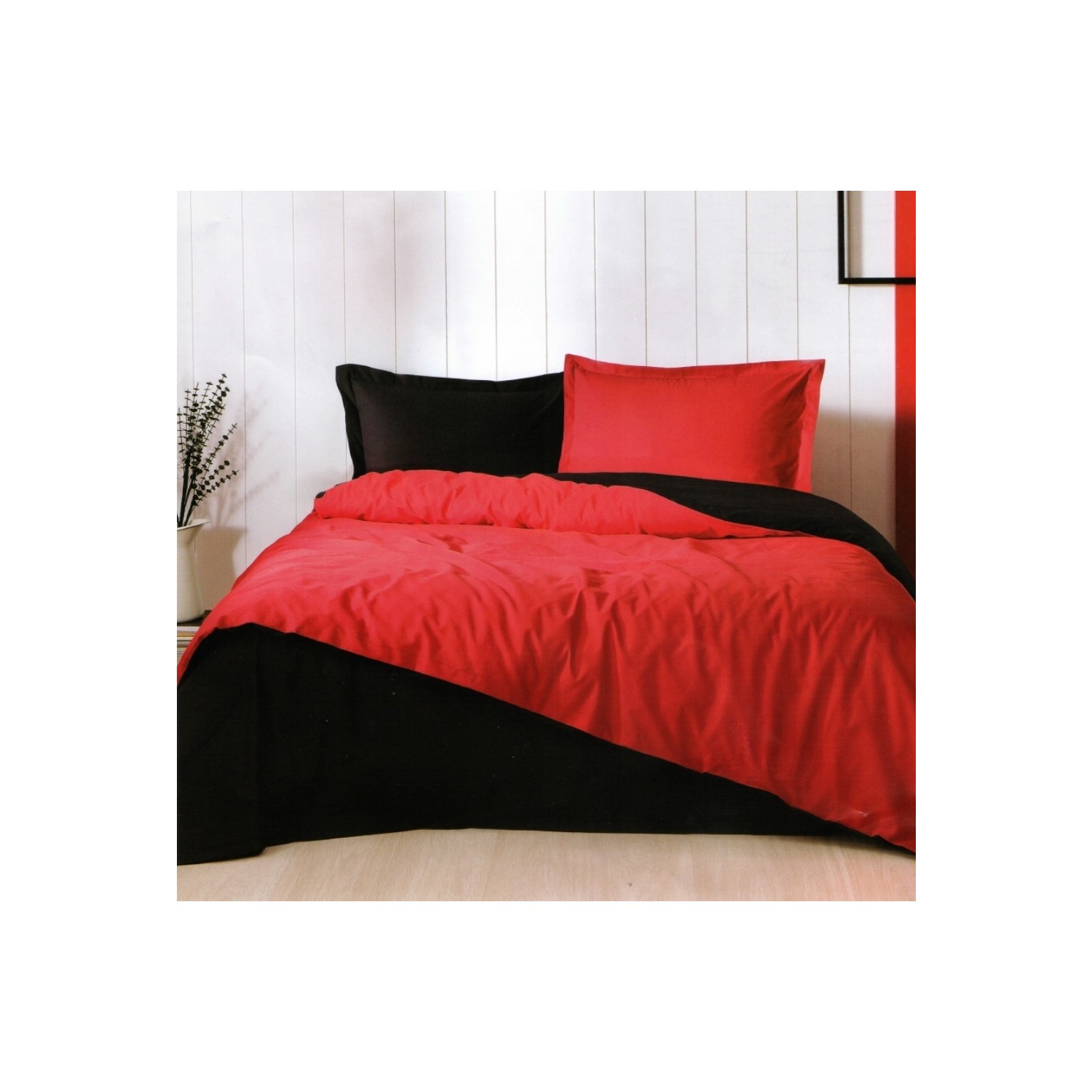 Комплект постельного белья Özdilek - Комплект красных двойных хлопковых пододеяльников Colormix