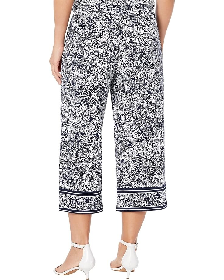 

Брюки Michael Kors Petite Paisley Border Pants, цвет Midnight Blue