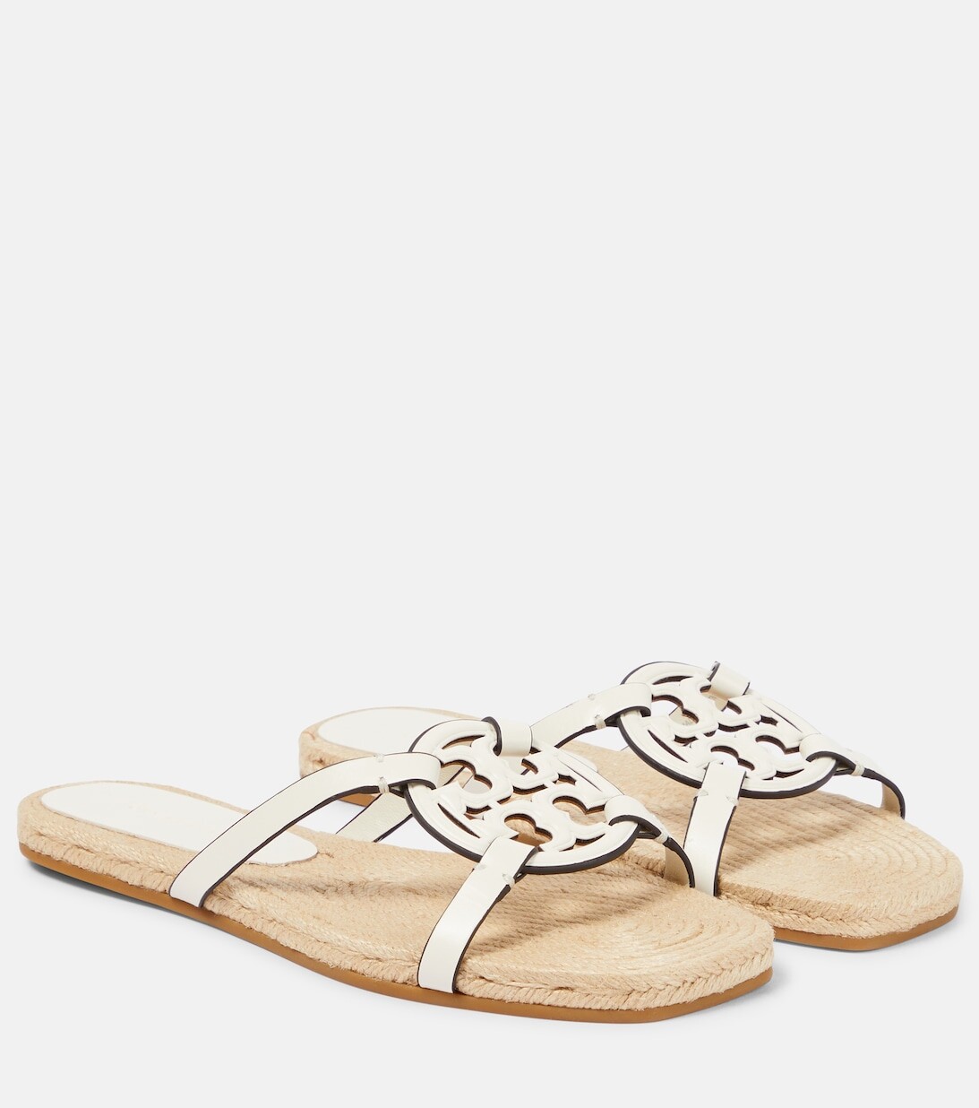 

Сандалии Miller из кожи и джута Tory Burch, бежевый