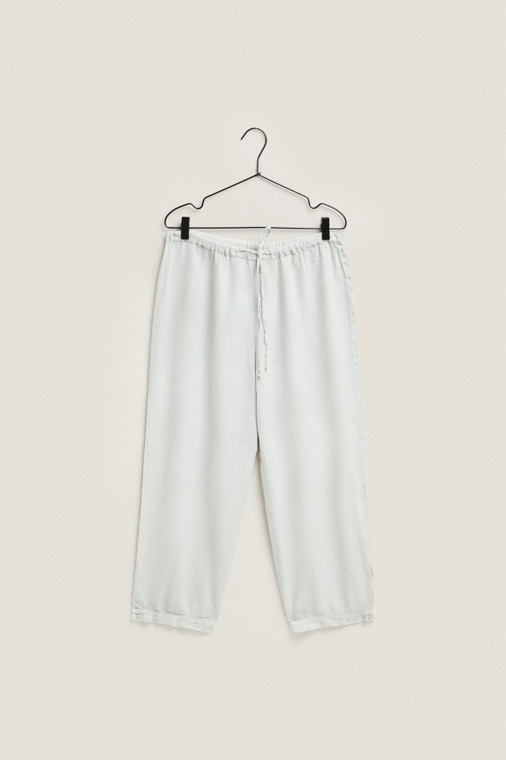 

Укороченные брюки из льна Zara, светло-зеленый