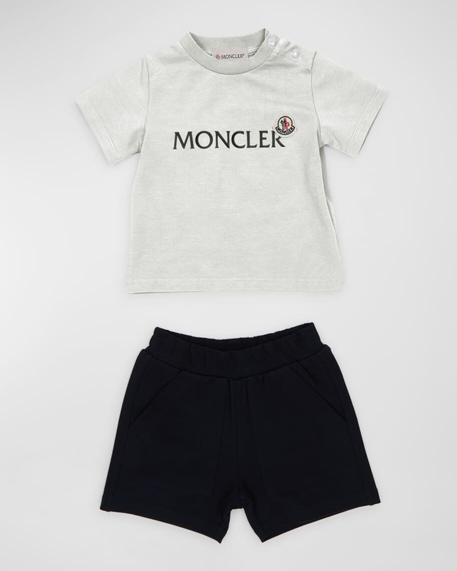 

Футболка с логотипом и шортами для мальчика, размер 12M-3 Moncler