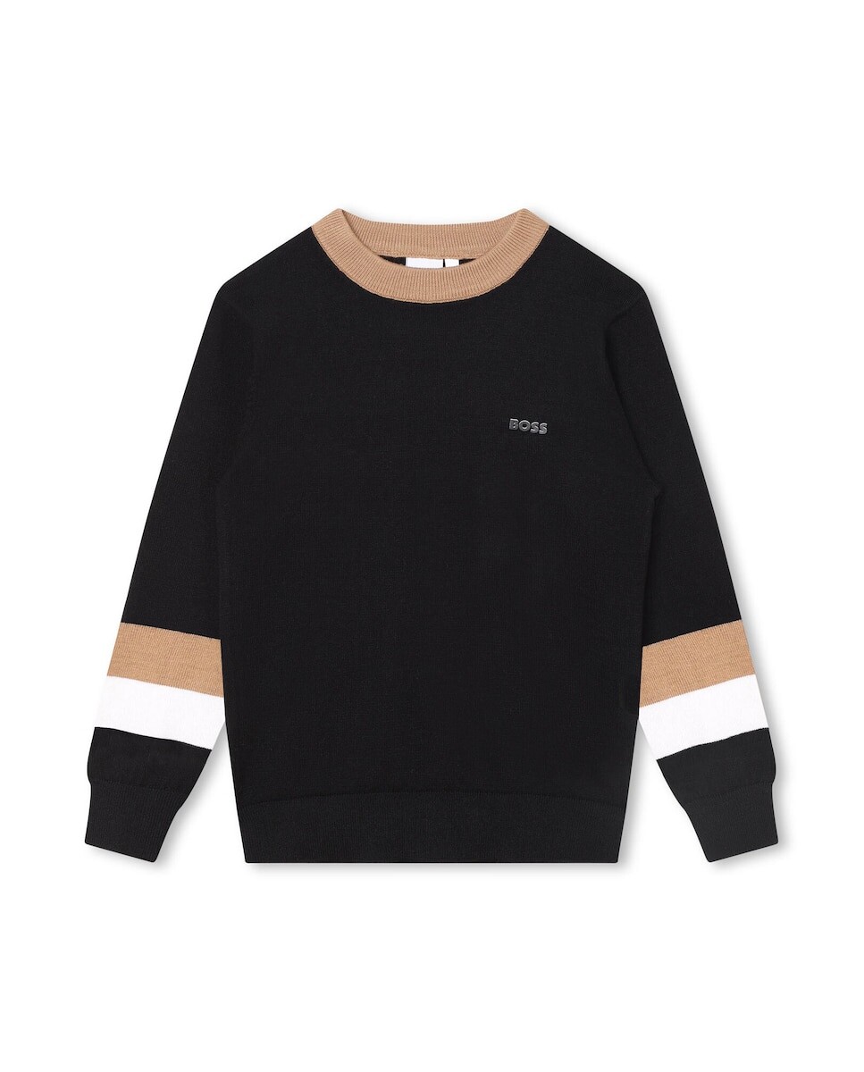 

Черный свитер с длинными рукавами для мальчика BOSS Kidswear, черный