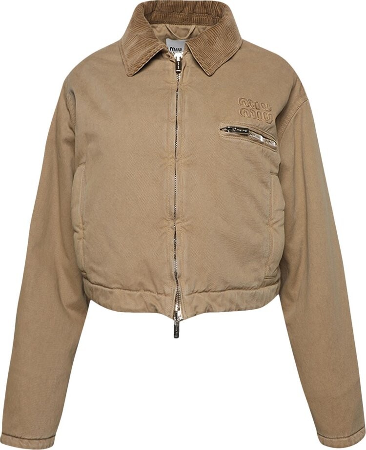 

Куртка Miu Miu Garment Dyed Gabardine Blouson 'Blue', синий