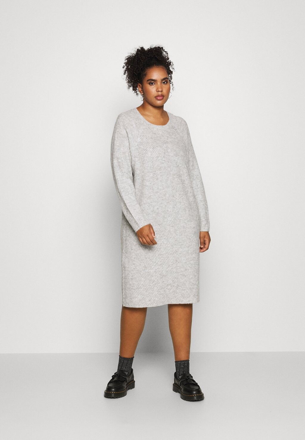 

Платье Point ONLY Curve ONCCAROL DRESS, цвет light grey melange