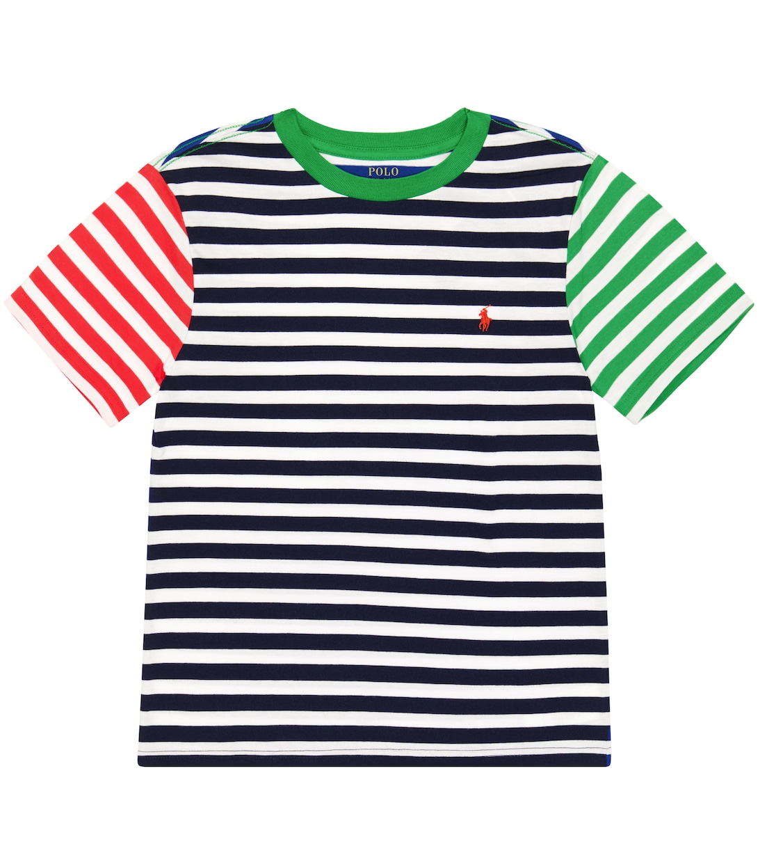 Хлопковая футболка в полоску Polo Ralph Lauren, разноцветный хлопковая футболка в полоску polo ralph lauren разноцветный