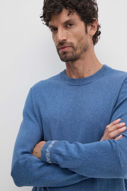 

НОВЫЙ свитер ANDRE CREW NECK из смесовой шерсти Pepe Jeans, синий