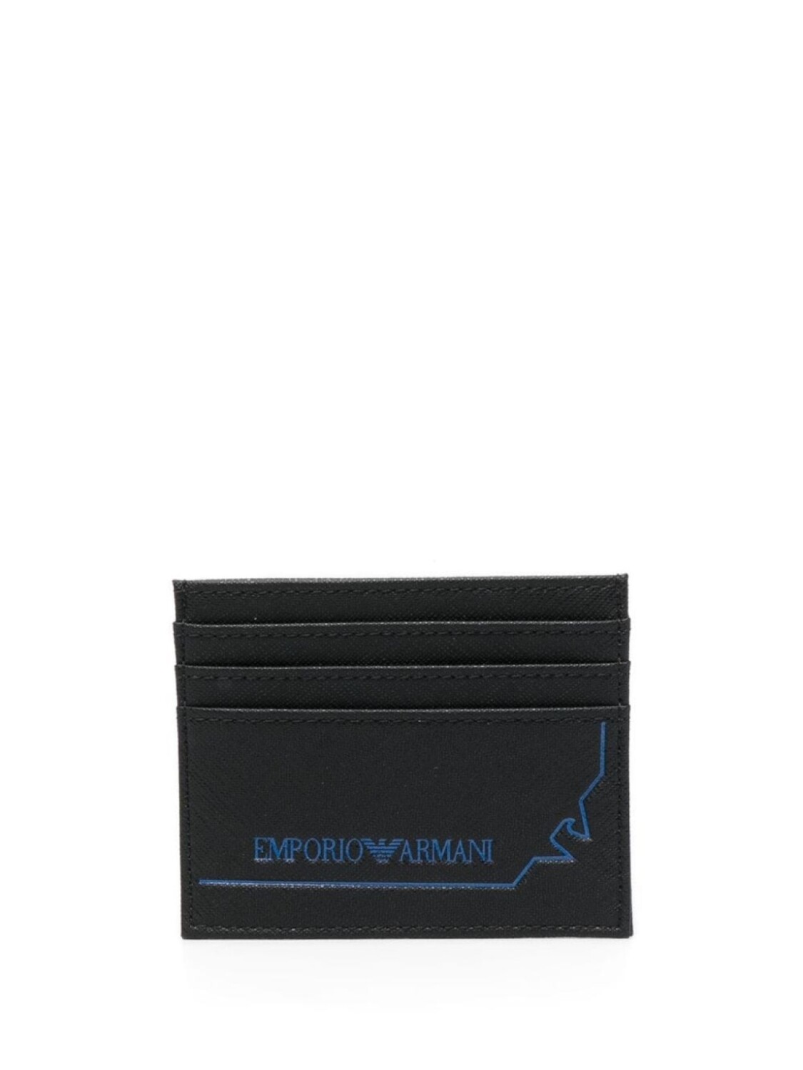 

Emporio Armani картхолдер из переработанной кожи с логотипом, черный