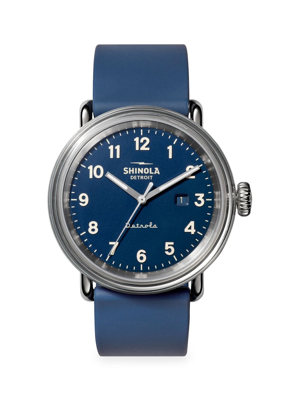 

Часы Detrola The Daily Wear с ремешком из нержавеющей стали и силикона Shinola, синий