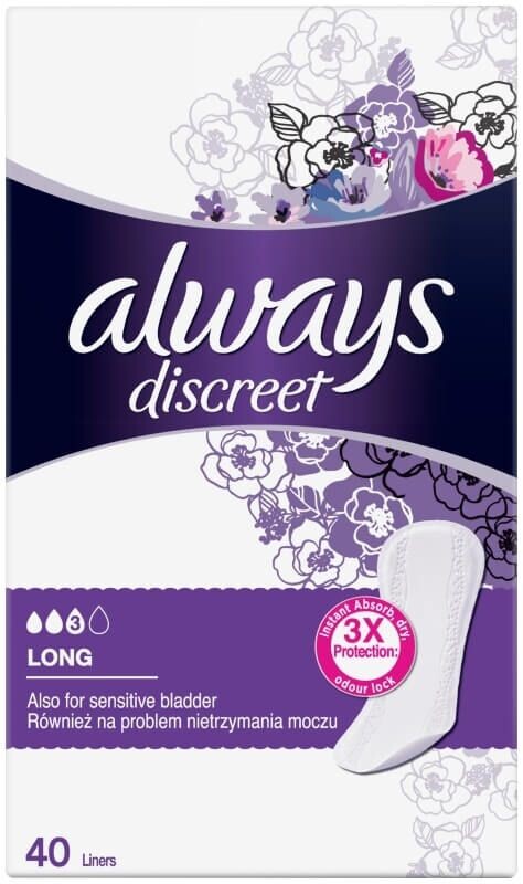 цена Always Discreet Long ежедневные прокладки, 40 шт.