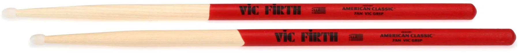 

Классические американские барабанные палочки Vic Firth с рукояткой Vic Grip — 7A — нейлоновый наконечник