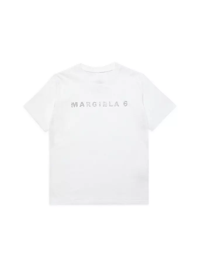 

Футболка с логотипом Little Girl & Girl's Mm6 Maison Margiela, белый