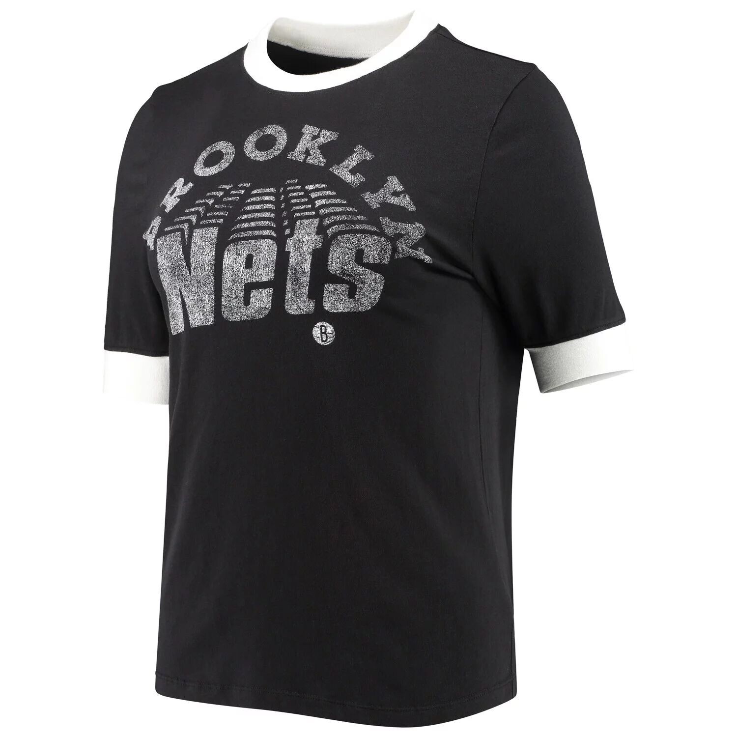 

Черная женская футболка Junk Food Brooklyn Nets Slim Ringer