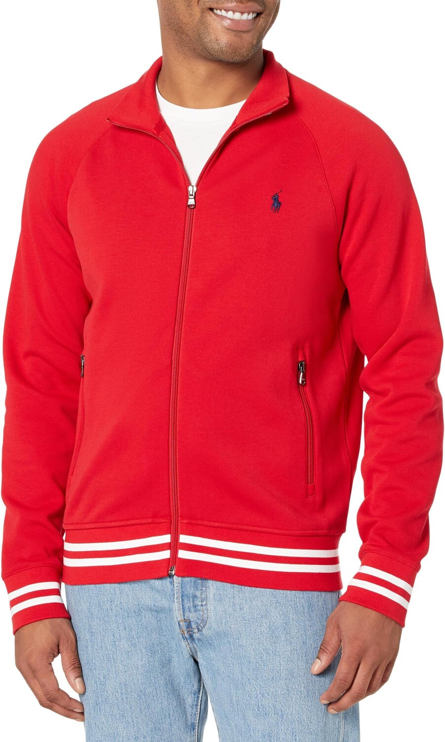 

Куртка Double-Knit Track Jacket Polo Ralph Lauren, цвет Red Multi