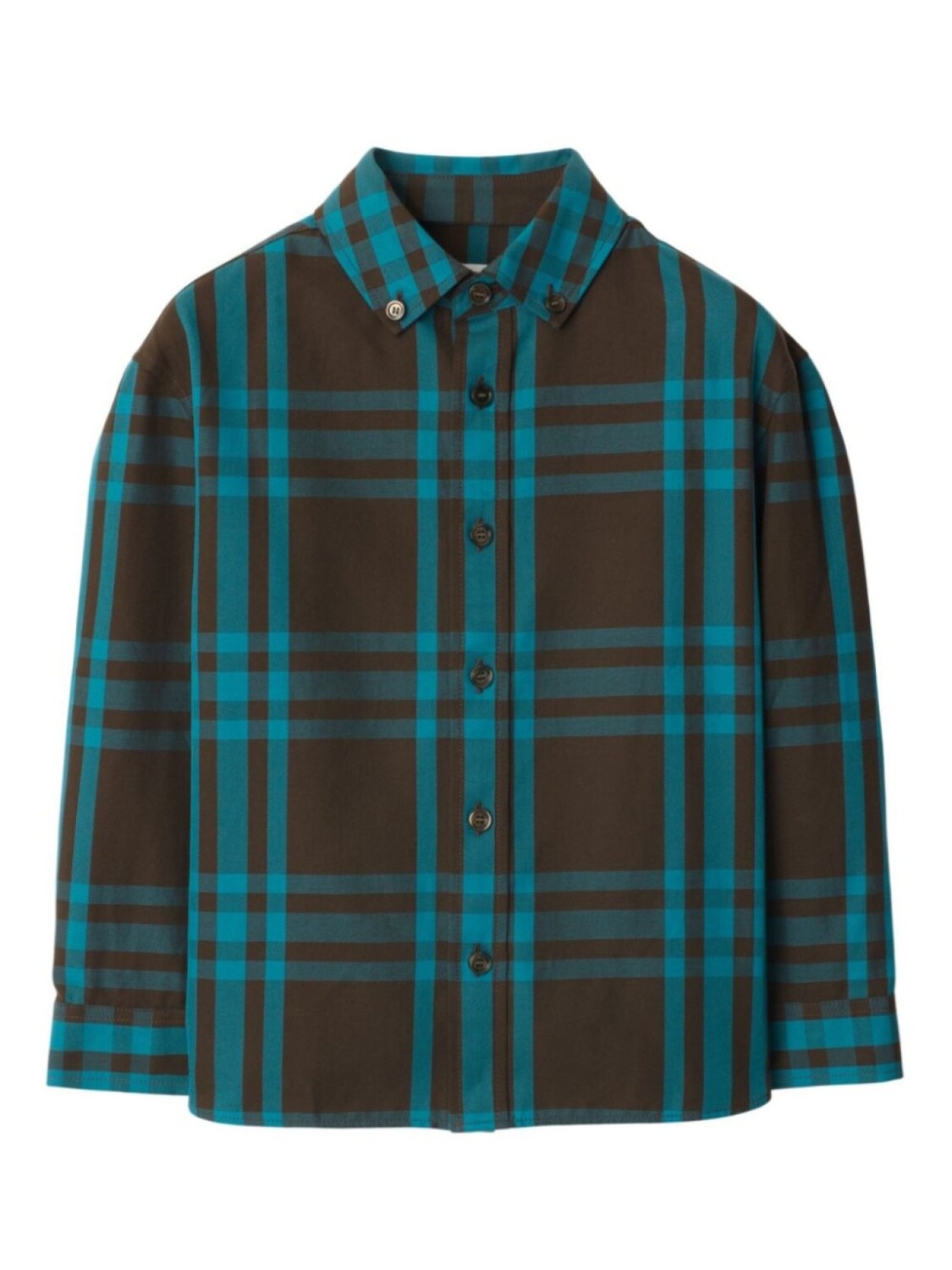 

Клетчатая рубашка Burberry Kids, коричневый