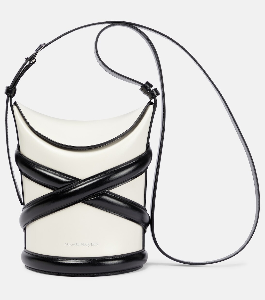 

Маленькая кожаная сумка через плечо The Curve Alexander McQueen, черный