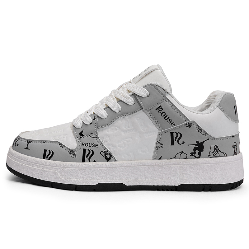 

Кроссовки Loz Skateboarding Shoes Unisex Low-top White/Gray, белый/серый