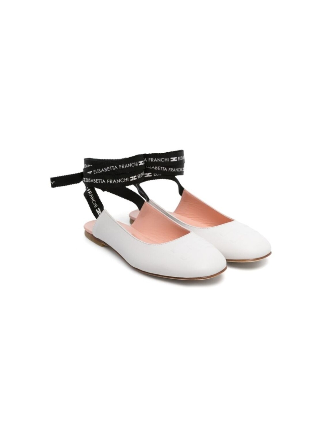 

Elisabetta Franchi La Mia Bambina балетки со шнуровкой, белый