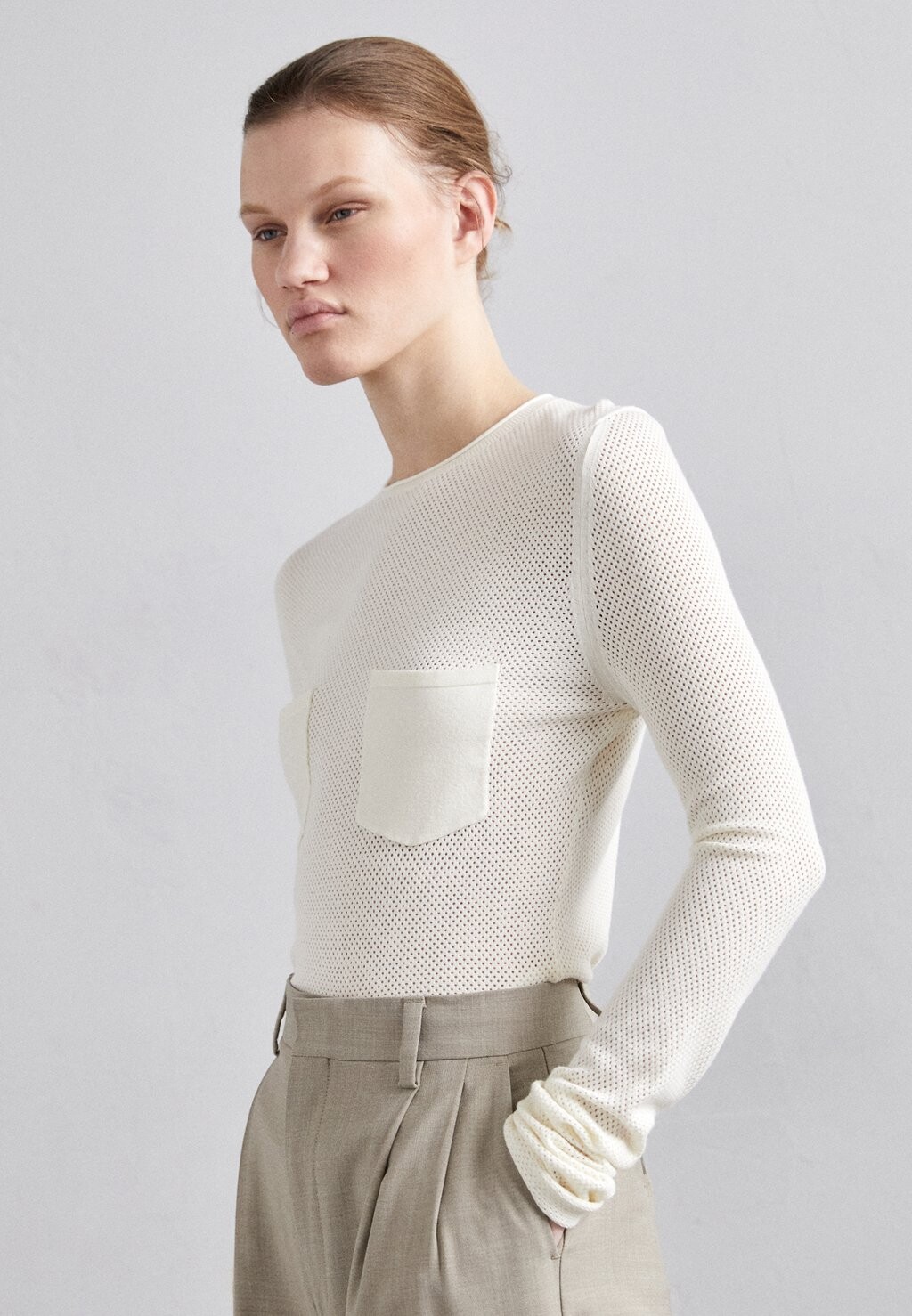 

Топ с длинными рукавами POCKET Filippa K, цвет chalk white