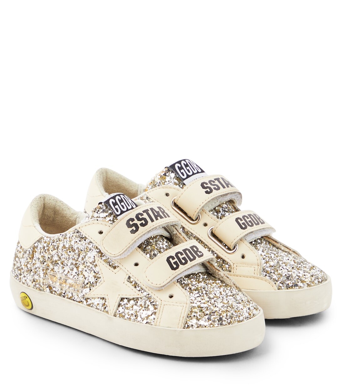

Кожаные кроссовки old school с блестками Golden Goose Kids, бежевый