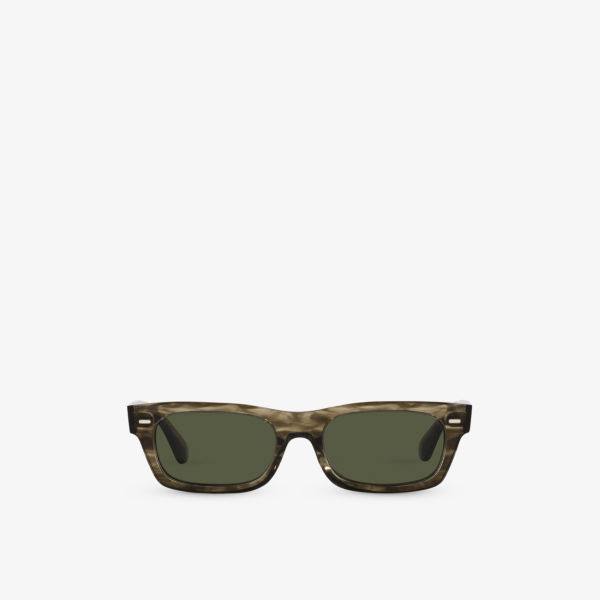 0OV5510SU Солнечные солнцезащитные очки в прямоугольной оправе из ацетата черепаховой расцветки Oliver Peoples, зеленый