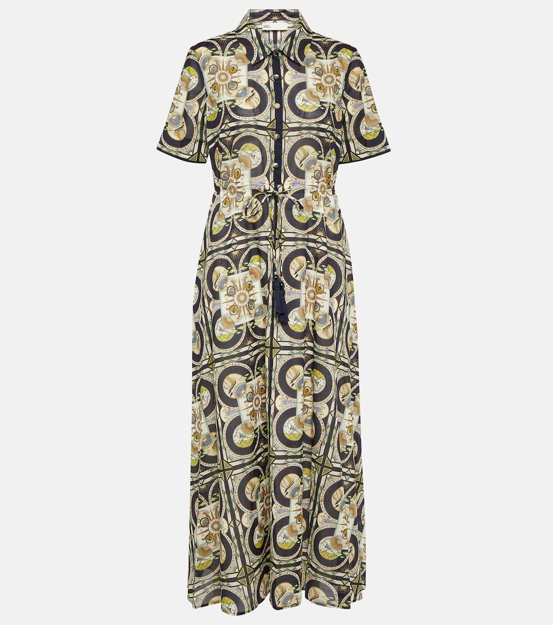 

Платье миди из хлопка с принтом Tory Burch, мультиколор