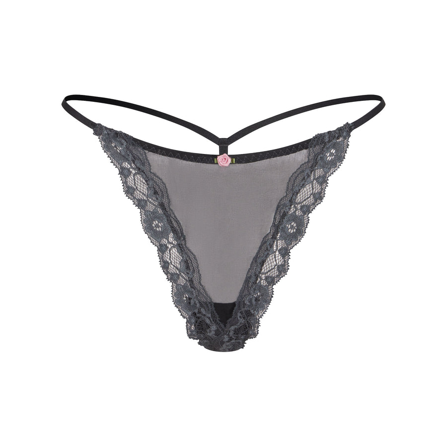 

Стринг-стринги SKIMS Skims Romance Lace, цвет Onyx