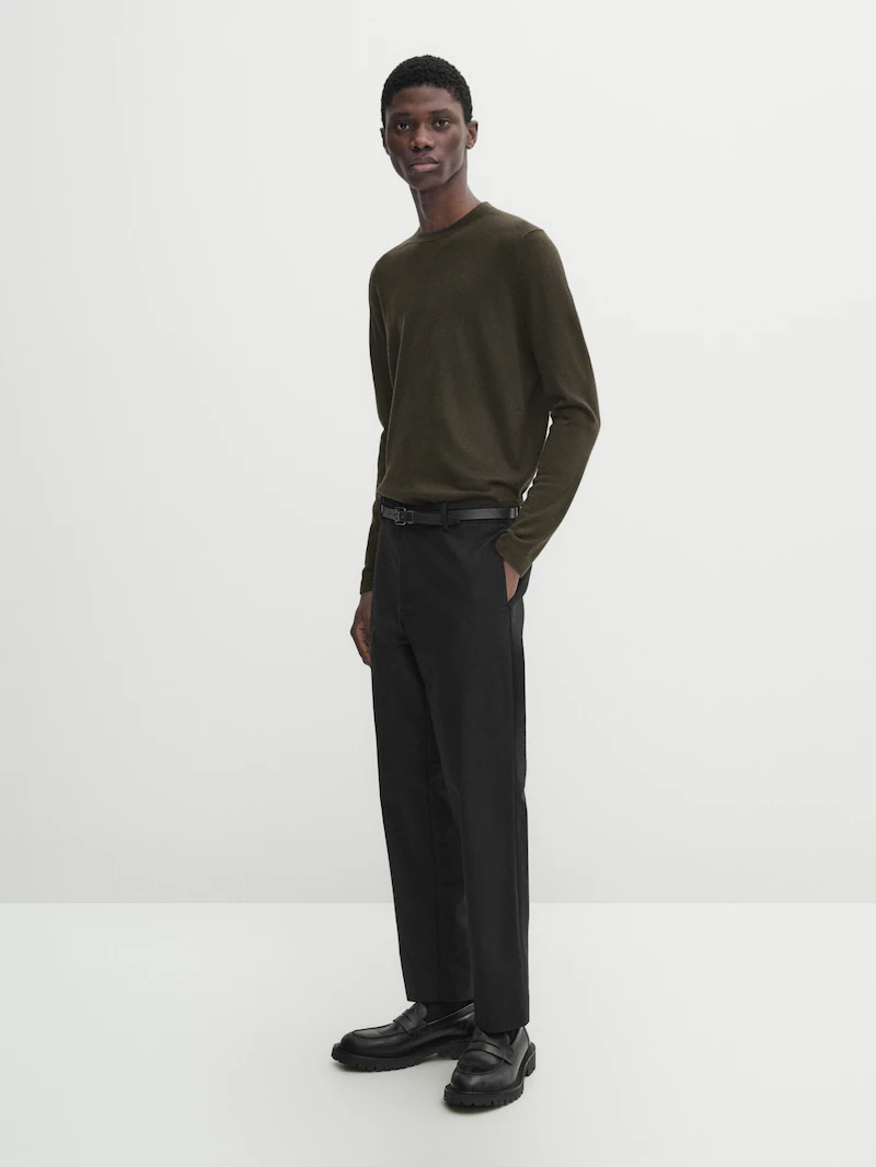 

Очень тонкий свитер из 100% кашемировой шерсти - ателье Massimo Dutti, зеленый