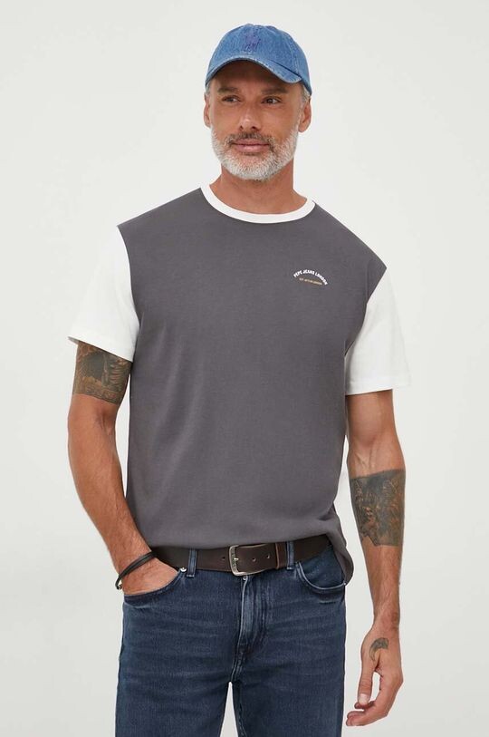 

Хлопковая футболка Wembley Pepe Jeans, серый